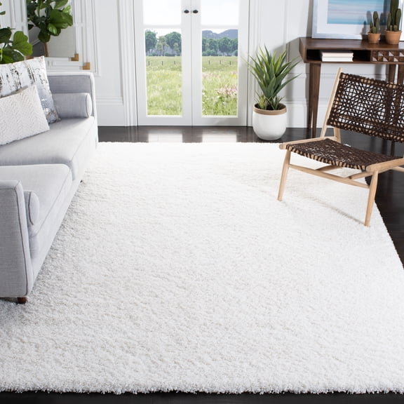 SAFAVIEH California Plush Solid Shag Area Rug, White, 8' x 10' - Large - Modern Design, White, Non-Shedding & Easy Cleaning, Ultra Plush Thick Pile, Ideal for Living Room, Bedroom