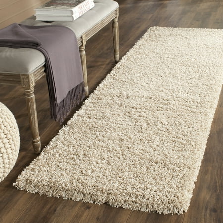 SAFAVIEH California Plush Solid Shag Runner Rug, Beige, 2'3" x 5' - Modern Design, Beige, Non-Shedding & Easy Cleaning, Ultra Plush Thick Pile, Ideal for Living Room, Bedroom, Entryway