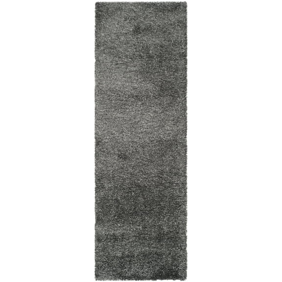 SAFAVIEH California Plush Solid Shag Runner Rug, Dark Grey, 2'3" x 5'