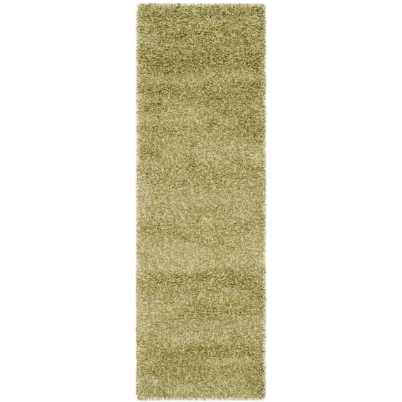 SAFAVIEH California Plush Solid Shag Runner Rug, Green, 2'3" x 5'
