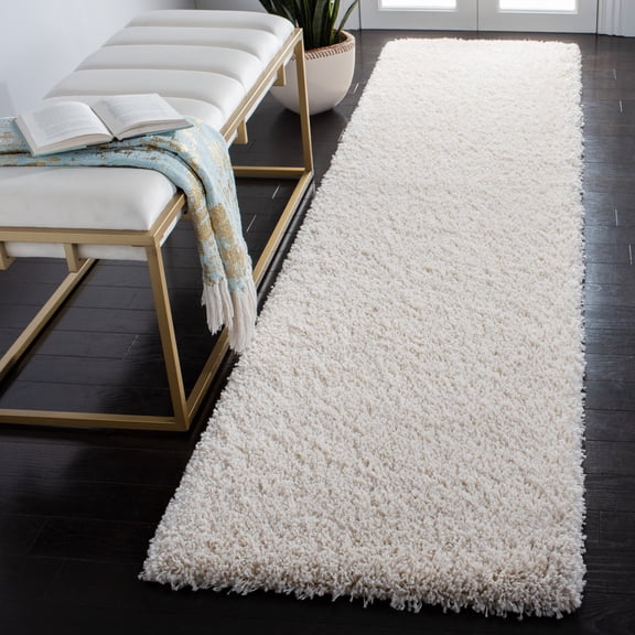 SAFAVIEH California Plush Solid Shag Runner Rug, Ivory, 2'3" x 11' - Modern Design, Ivory, Non-Shedding & Easy Cleaning, Ultra Plush Thick Pile, Ideal for Living Room, Bedroom, Entryway