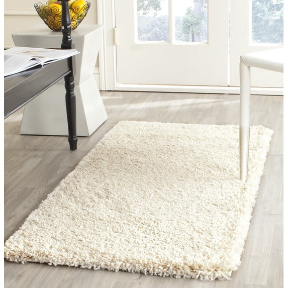 SAFAVIEH California Plush Solid Shag Runner Rug, Ivory, 2'3" x 5' - Modern Design, Ivory, Non-Shedding & Easy Cleaning, Ultra Plush Thick Pile, Ideal for Living Room, Bedroom, Entryway