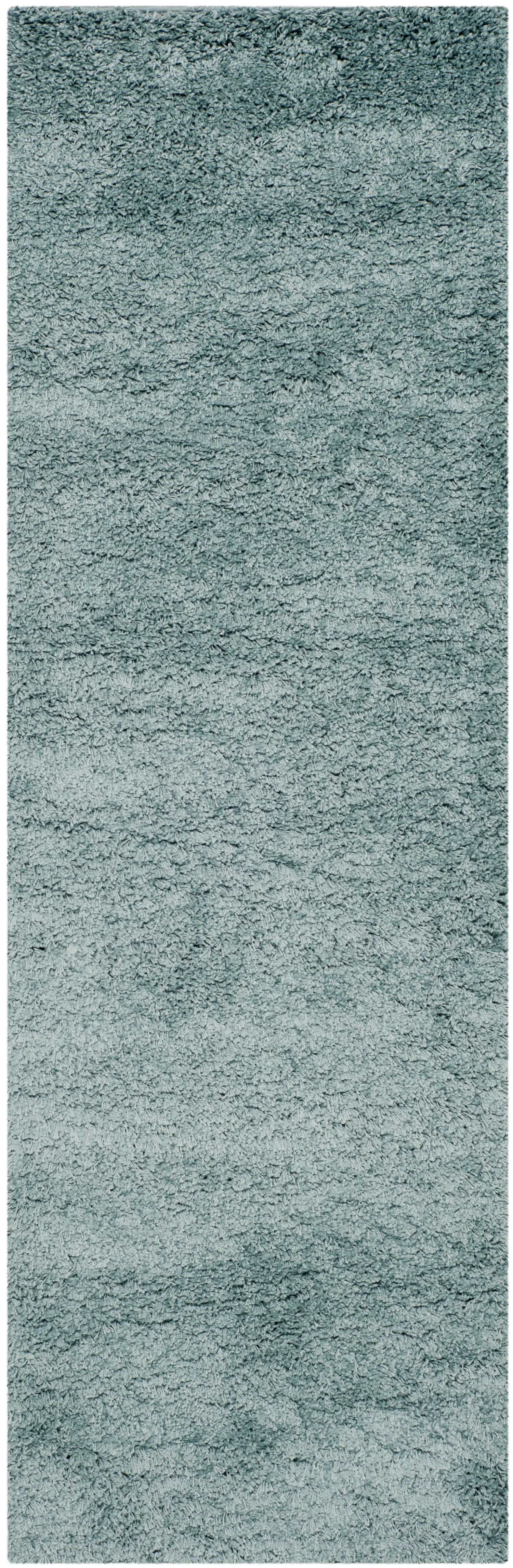 Light Blue High Pile Shag Synthetic Area Rug