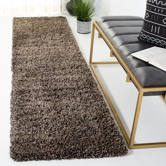 SAFAVIEH California Plush Solid Shag Runner Rug, Mushroom, 2'3" x 11' - Modern Design, Mushroom, Non-Shedding & Easy Cleaning, Ultra Plush Thick Pile, Ideal for Living Room, Bedroom, Entryway