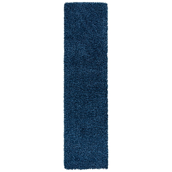 SAFAVIEH California Plush Solid Shag Runner Rug, Navy, 2'3" x 19'