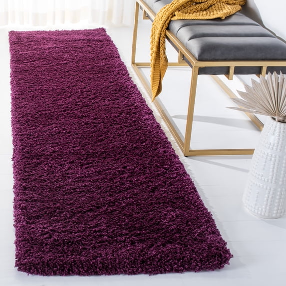 SAFAVIEH California Plush Solid Shag Runner Rug, Purple, 2'3" x 15' - Modern Design, Purple, Non-Shedding & Easy Cleaning, Ultra Plush Thick Pile, Ideal for Living Room, Bedroom, Entryway