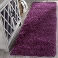 thumbnail image 1 of SAFAVIEH California Plush Solid Shag Runner Rug, Purple, 2'3" x 5' - Modern Design, Purple, Non-Shedding & Easy Cleaning, Ultra Plush Thick Pile, Ideal for Living Room, Bedroom, Entryway, 1 of 12