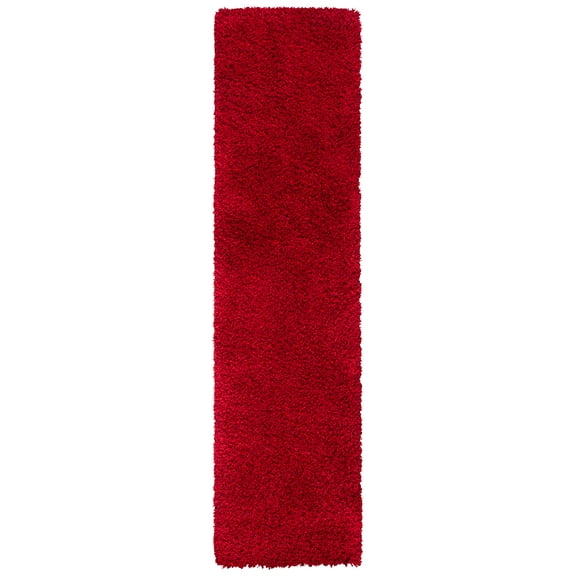 SAFAVIEH California Plush Solid Shag Runner Rug, Red, 2'3" x 11'