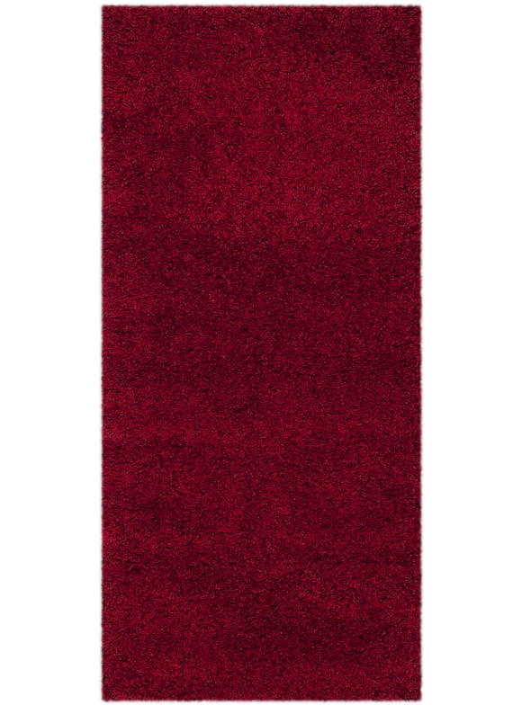 SAFAVIEH California Solid Plush Shag Runner Rug, Red, 2'3" x 5'