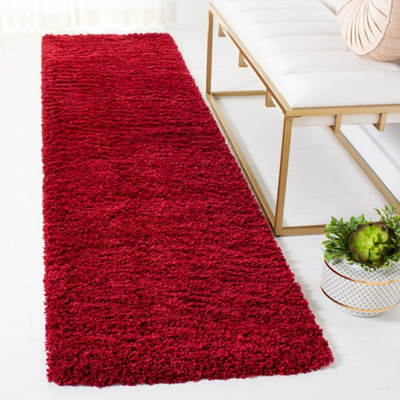SAFAVIEH California Plush Solid Shag Runner Rug, Red, 2'3" x 9' - Modern Design, Red, Non-Shedding & Easy Cleaning, Ultra Plush Thick Pile, Ideal for Living Room, Bedroom, Entryway, Hallway