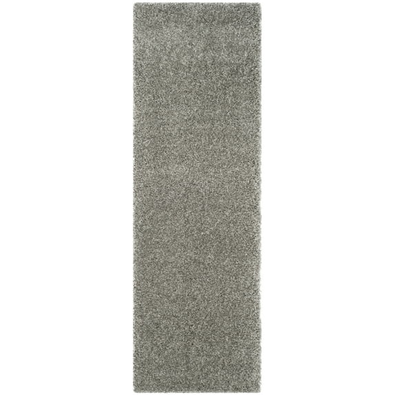 SAFAVIEH California Plush Solid Shag Runner Rug, Silver, 2'3" x 8'