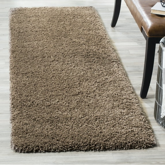SAFAVIEH California Plush Solid Shag Runner Rug, Taupe, 2'3" x 7' - Modern Design, Taupe, Non-Shedding & Easy Cleaning, Ultra Plush Thick Pile, Ideal for Living Room, Bedroom, Entryway, Hallway