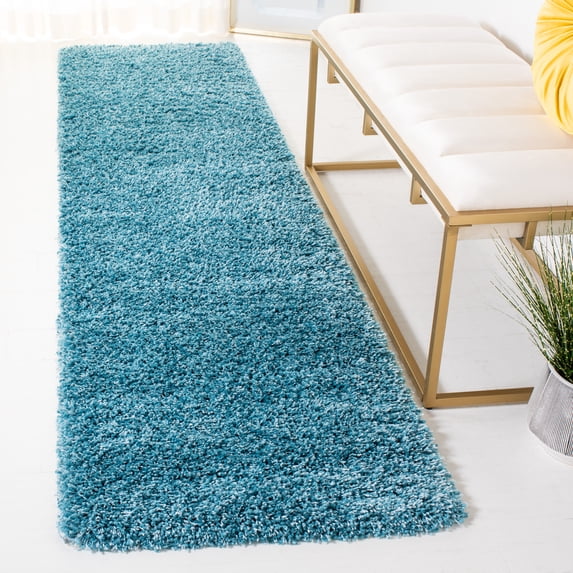 SAFAVIEH California Plush Solid Shag Runner Rug, Turquoise, 2'3" x 11' - Modern Design, Turquoise, Non-Shedding & Easy Cleaning, Ultra Plush Thick Pile, Ideal for Living Room, Bedroom, Entryway