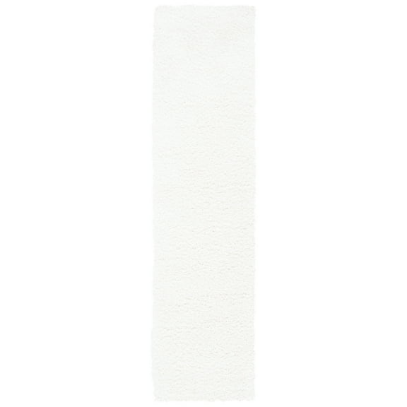 SAFAVIEH California Plush Solid Shag Runner Rug, White, 2'3" x 11'