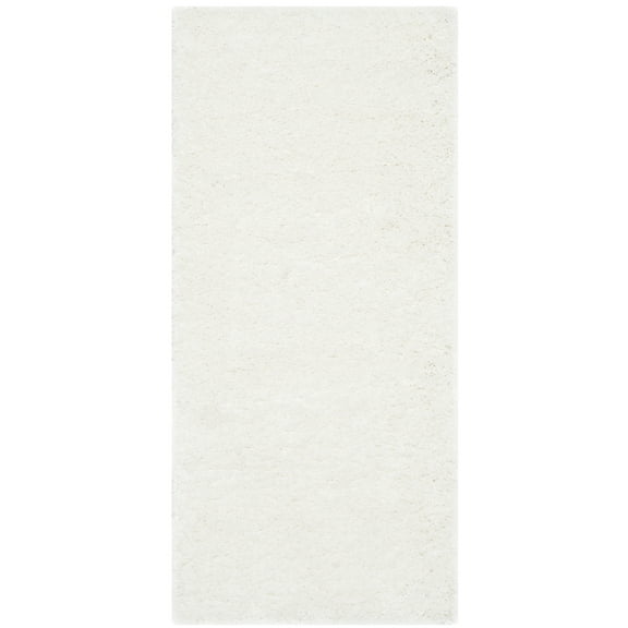 SAFAVIEH California Plush Solid Shag Runner Rug, White, 2'3" x 7'