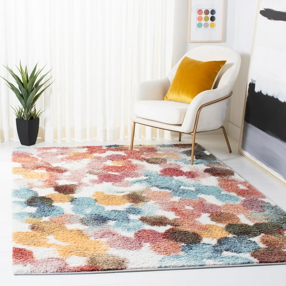 SAFAVIEH Calista Candis Abstract Dots Area Rug, Red/Blue, 4'5" x 6'5"