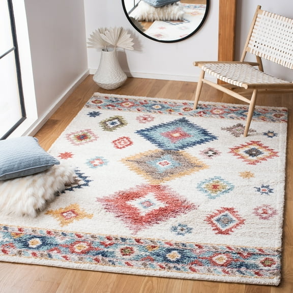 SAFAVIEH Calista Elouise Southwestern Area Rug, Ivory/Blue, 8' x 10'