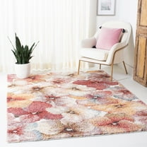 SAFAVIEH Calista Gervase Floral Area Rug, Ivory/Rust, 5'5" x 7'7"