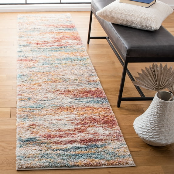 SAFAVIEH Calista Igor Abstract Runner Rug, Beige/Aqua, 2'3" x 5'