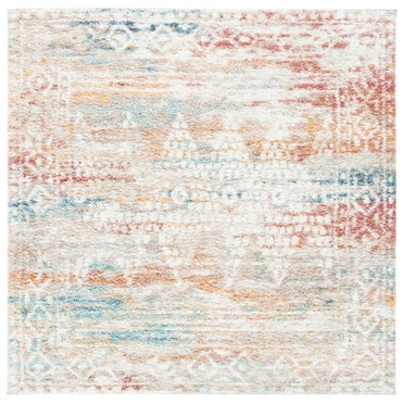 SAFAVIEH Calista Paylynn Southwestern Area Rug, Ivory/Beige, 6'7" x 6'7" Square