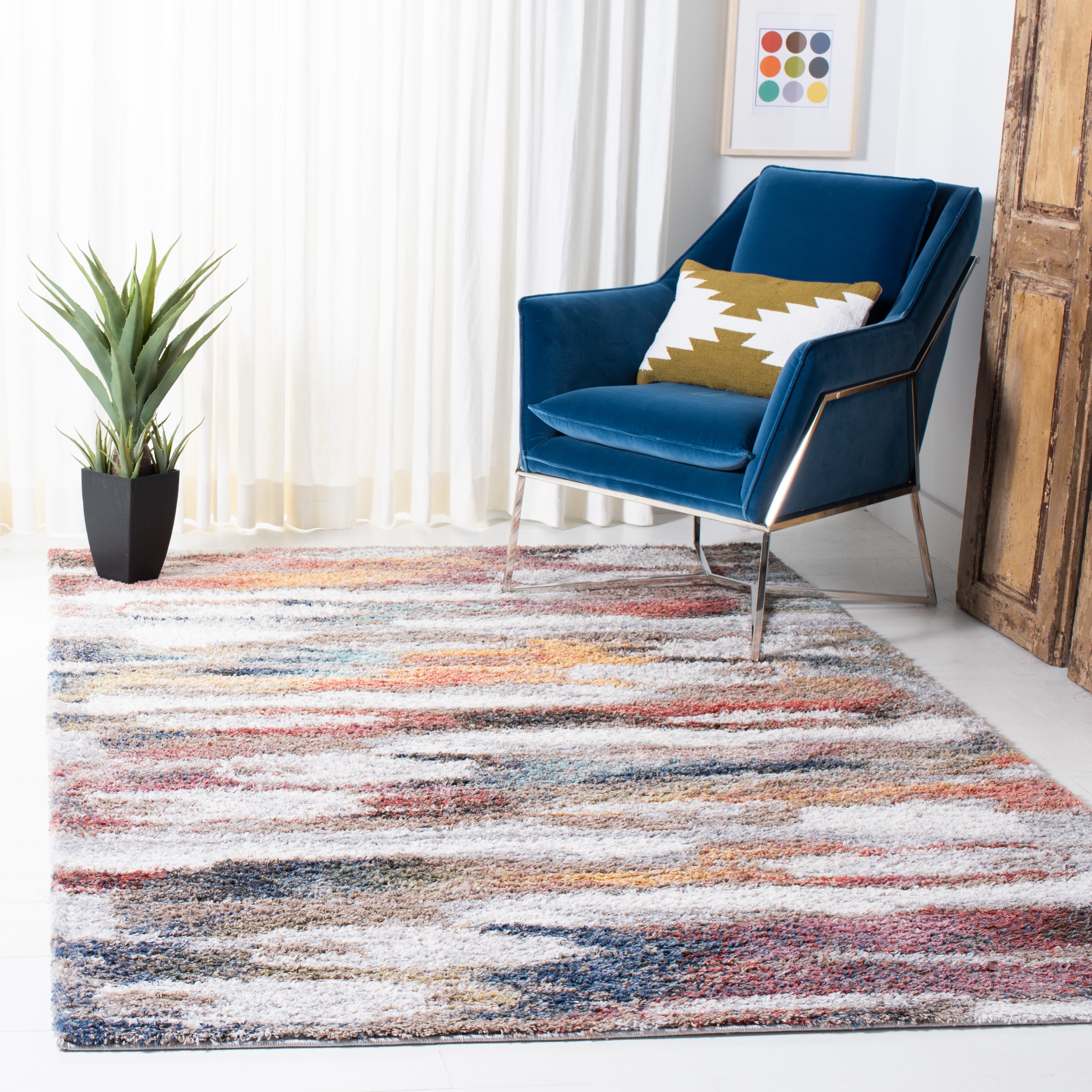 SAFAVIEH Calista Tanzil Abstract Area Rug, Ivory/Rust, 4'5" x 6'5"