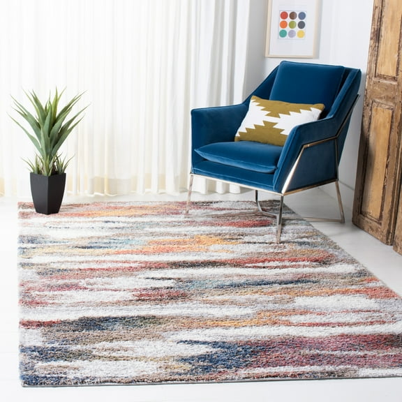 SAFAVIEH Calista Tanzil Abstract Area Rug, Ivory/Rust, 5'5" x 7'7"