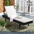 thumbnail image 1 of SAFAVIEH Cam Contemporary Modern Outdoor Patio Sunlounger, Black/Light Grey, 1 of 16