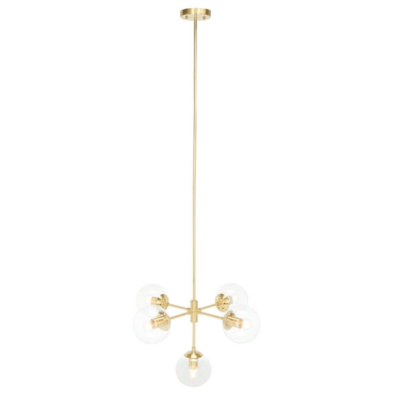 SAFAVIEH Camaria 5-Light Mid-century Gold Steel Chandelier