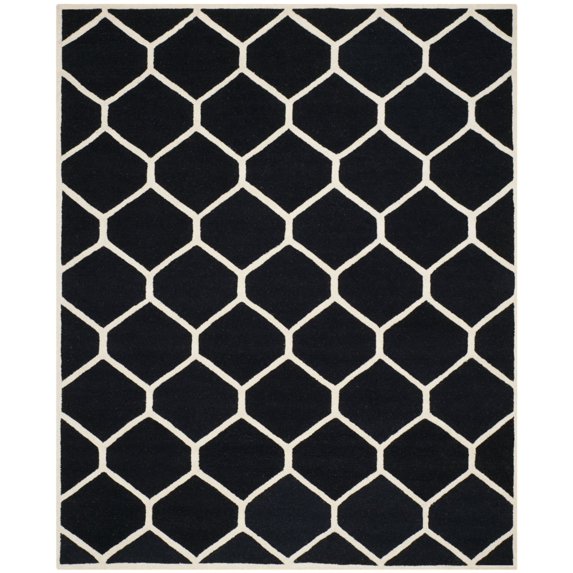 SAFAVIEH Cambridge CAM144E Handmade Black / Ivory Rug