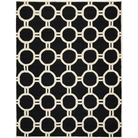 SAFAVIEH Cambridge CAM145E Handmade Black / Ivory Rug
