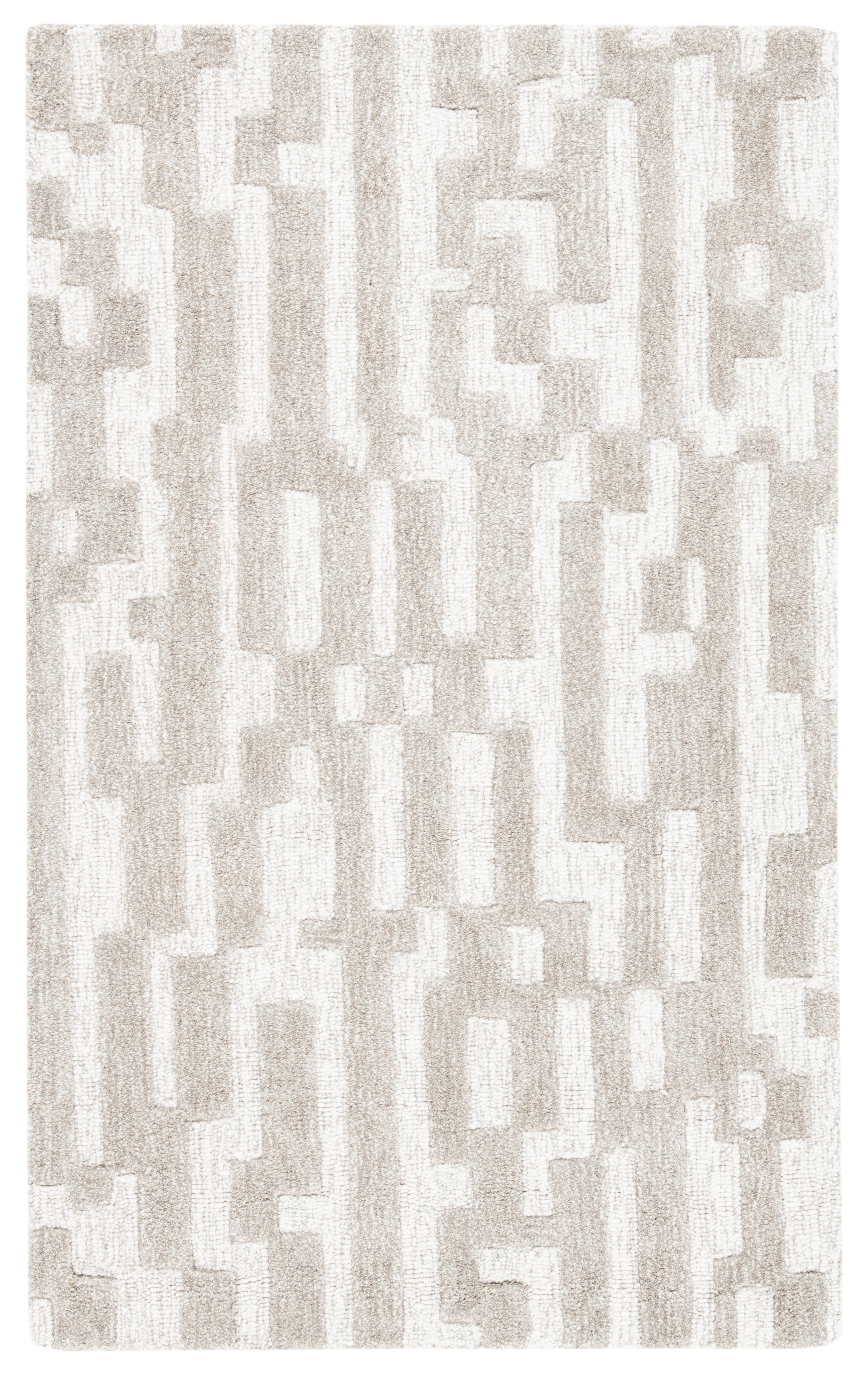Cambridge Beige and Gray Hand-Tufted Wool Area Rug 3' x 5'