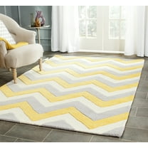 SAFAVIEH Cambridge Cherette Geometric Wool Area Rug, Gray/Gold, 3' x 5'