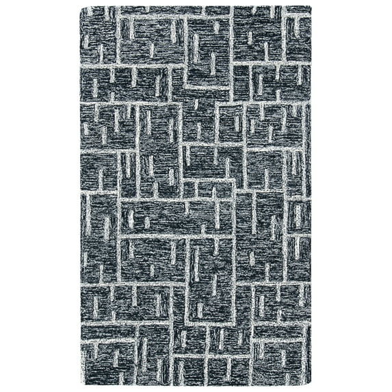 SAFAVIEH Cambridge Claudia Geometric Wool Area Rug, Black/Ivory, 3' x 5'