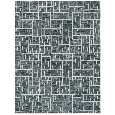 SAFAVIEH Cambridge Claudia Geometric Wool Area Rug, Black/Ivory, 8' x 10'