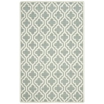 SAFAVIEH Cambridge Devereux Geometric Wool Area Rug, Spa/Ivory, 5' x 8'