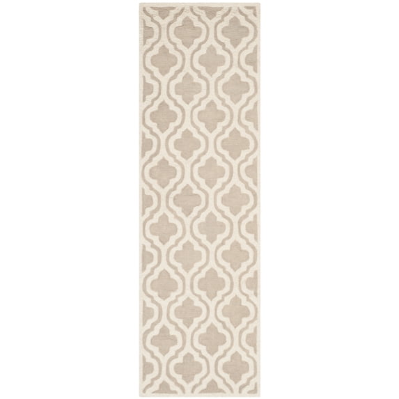 SAFAVIEH Cambridge Devereux Geometric Wool Runner Rug, Mocha/Ivory, 2'6" x 8'
