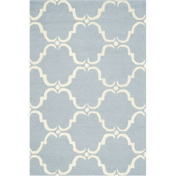 SAFAVIEH Cambridge Hamilton Geometric Wool Area Rug, Blue/Ivory, 6' x 9'