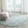 thumbnail image 1 of SAFAVIEH Cambridge Hamilton Geometric Wool Area Rug, Blue/Ivory, 8' x 8' Round, 1 of 8
