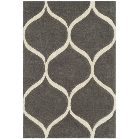 SAFAVIEH Cambridge Jared Geometric Wool Area Rug, Dark Gray/Ivory, 2' x 3'