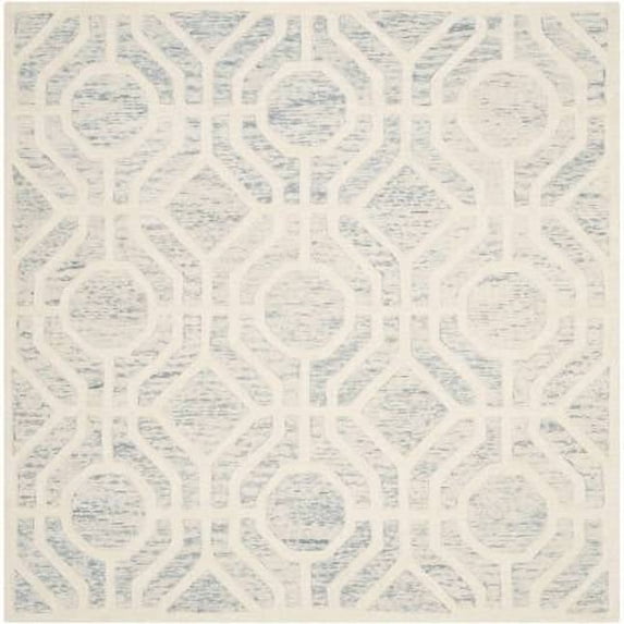 SAFAVIEH Cambridge Johan Geometric Wool Area Rug, Light Blue/Ivory, 8' x 10'