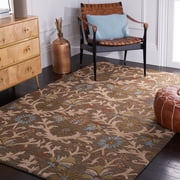 SAFAVIEH Cambridge Jone Geometric Wool Area Rug, Moss/Multi, 5' x 8'