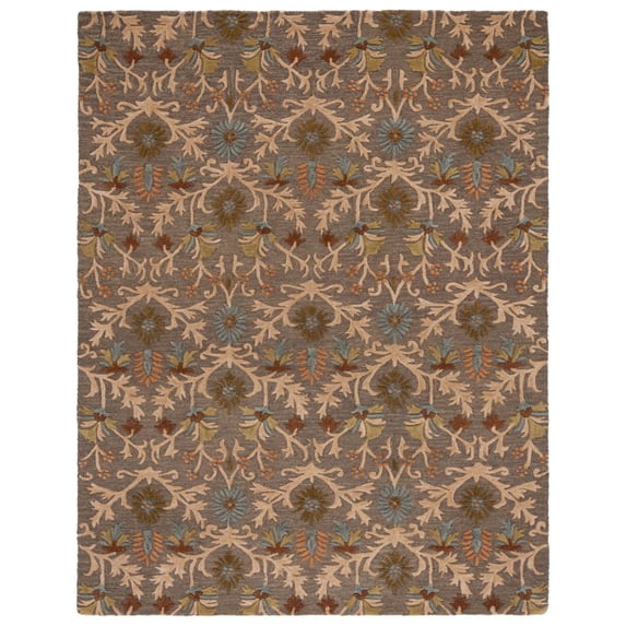 SAFAVIEH Cambridge Jone Geometric Wool Area Rug, Moss/Multi, 6' x 6' Square