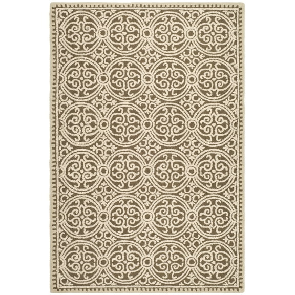 SAFAVIEH Cambridge Joseph Geometric Wool Area Rug, Tan/Multi, 10' x 10' Square