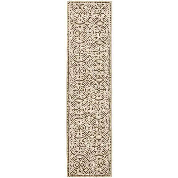 SAFAVIEH Cambridge Joseph Geometric Wool Runner Rug, Tan/Multi, 2'6" x 22'