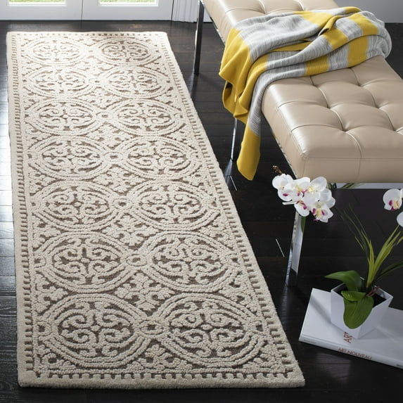 SAFAVIEH Cambridge Joseph Geometric Wool Runner Rug, Tan/Multi, 2'6" x 12'