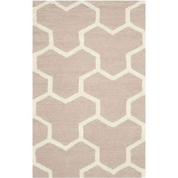SAFAVIEH Cambridge Joshua Geometric Tessellation Wool Area Rug, Beige/Ivory, 2'6" x 4'