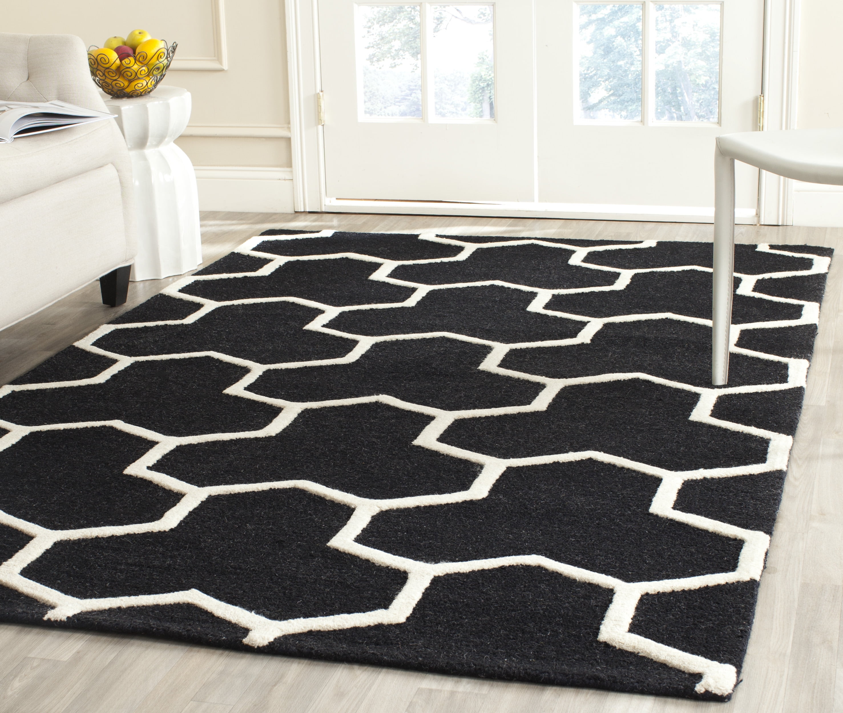 SAFAVIEH Cambridge Joshua Geometric Tessellation Wool Area Rug, Black ...