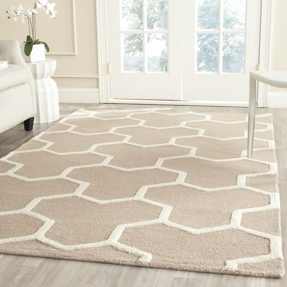 SAFAVIEH Cambridge Joshua Geometric Wool Area Rug, Beige/Ivory, 8' x 10'