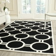 thumbnail image 1 of SAFAVIEH Cambridge Joss Geometric Circles Wool Area Rug, Black/Ivory, 2'6" x 4', 1 of 4