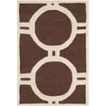 thumbnail image 1 of SAFAVIEH Cambridge Joss Geometric Circles Wool Area Rug, Dark Brown/Ivory, 2' x 3', 1 of 7